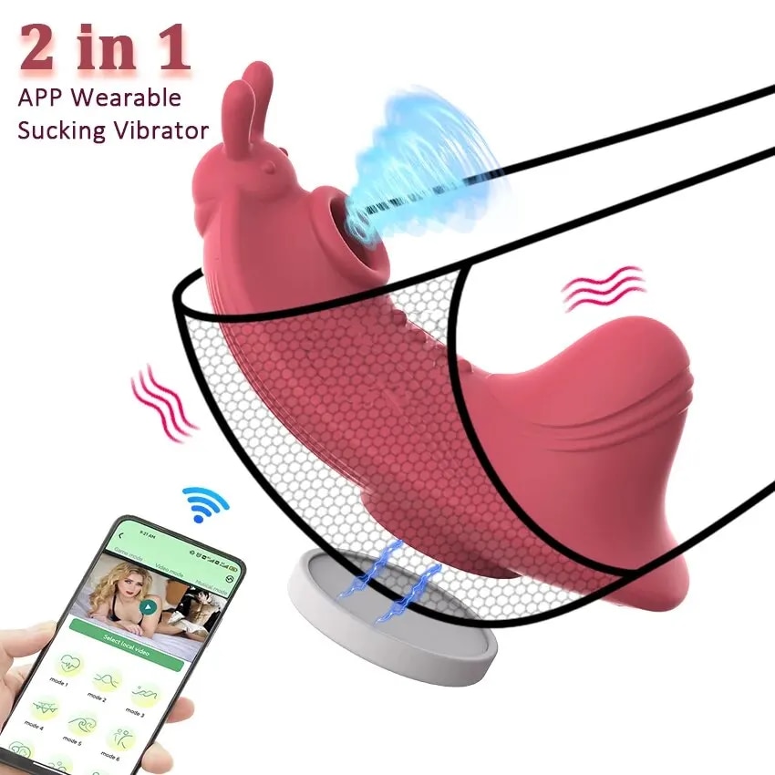 Bỏ sỉ Máy massage gắn quần lót Love Spouse 2 đầu rung thổi điều khiển qua app cao cấp