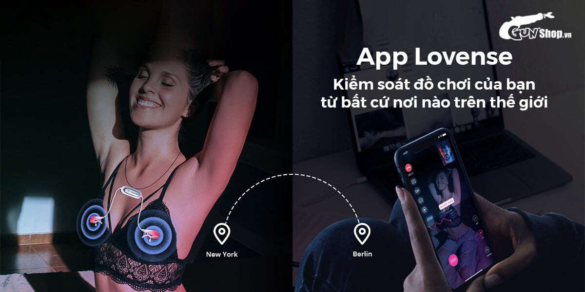 Cung cấp Máy massage kẹp vú Lovense Gemini điều khiển qua app kích thích điểm G hàng mới về