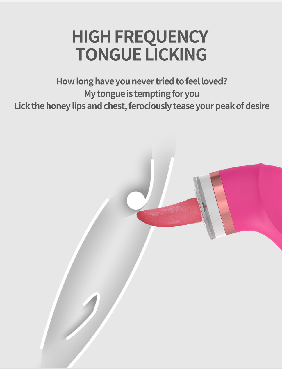 Máy rung bú mút kèm lưỡi liếm 2 đầu massage điểm G ngực âm đạo