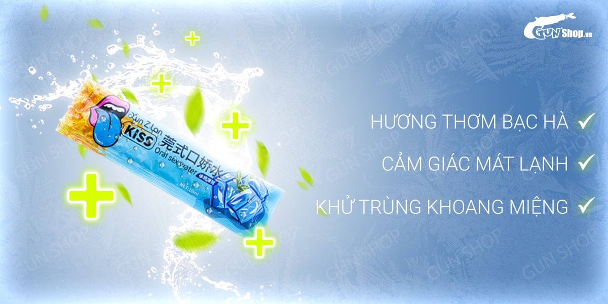  Bỏ sỉ Nước tình yêu BJ mát lạnh hương bạc hà - Xun Z Lan Kiss Cool - Gói 10ml giá tốt