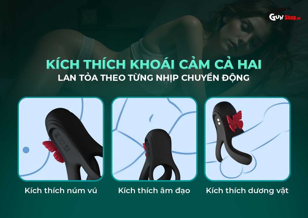 Thông tin Vòng rung đôi Butterfly Ring thế hệ 2 hình cánh bướm tăng khoái cảm mới nhất