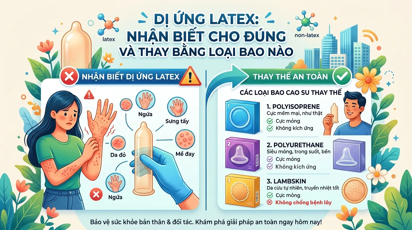 Dị ứng latex: dấu hiệu nhận biết và các loại bao cao su thay thế