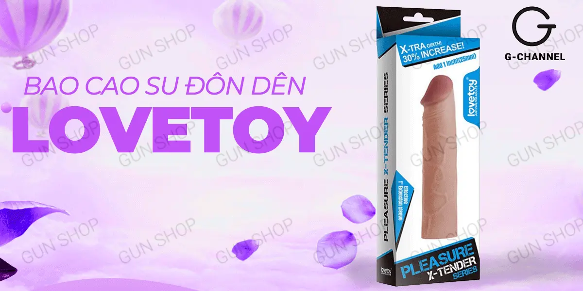 Lovetoy Pleasure X-Tender tăng kích thước Bao cao su đôn dên — ảnh 2