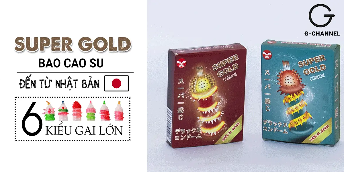 Bao cao su Super Gold siêu gai siêu gân hộp 2 cái – an toàn, kích thích — ảnh 2