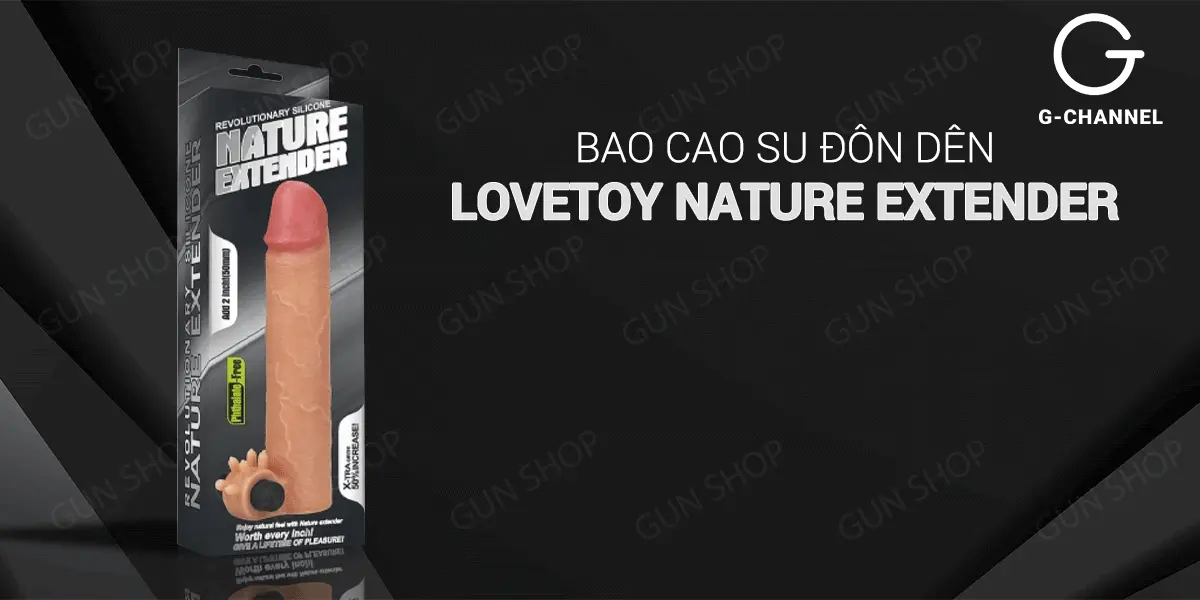 Bao cao su đôn dên tăng kích thước rung tăng 38mm - Lovetoy Nature Extender — ảnh 2