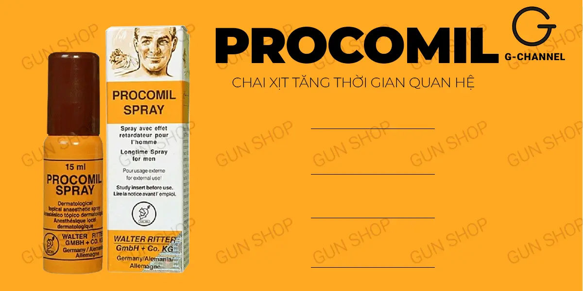 Chai xịt Procomil Đức 15ml kéo dài quan hệ an toàn hiệu quả — ảnh 2