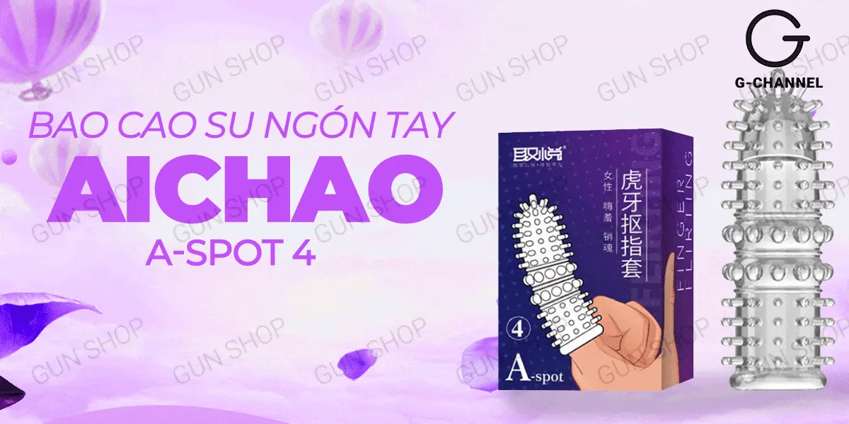 Bao cao su ngón tay Aichao A-spot gai lớn tăng khoái cảm — ảnh 2