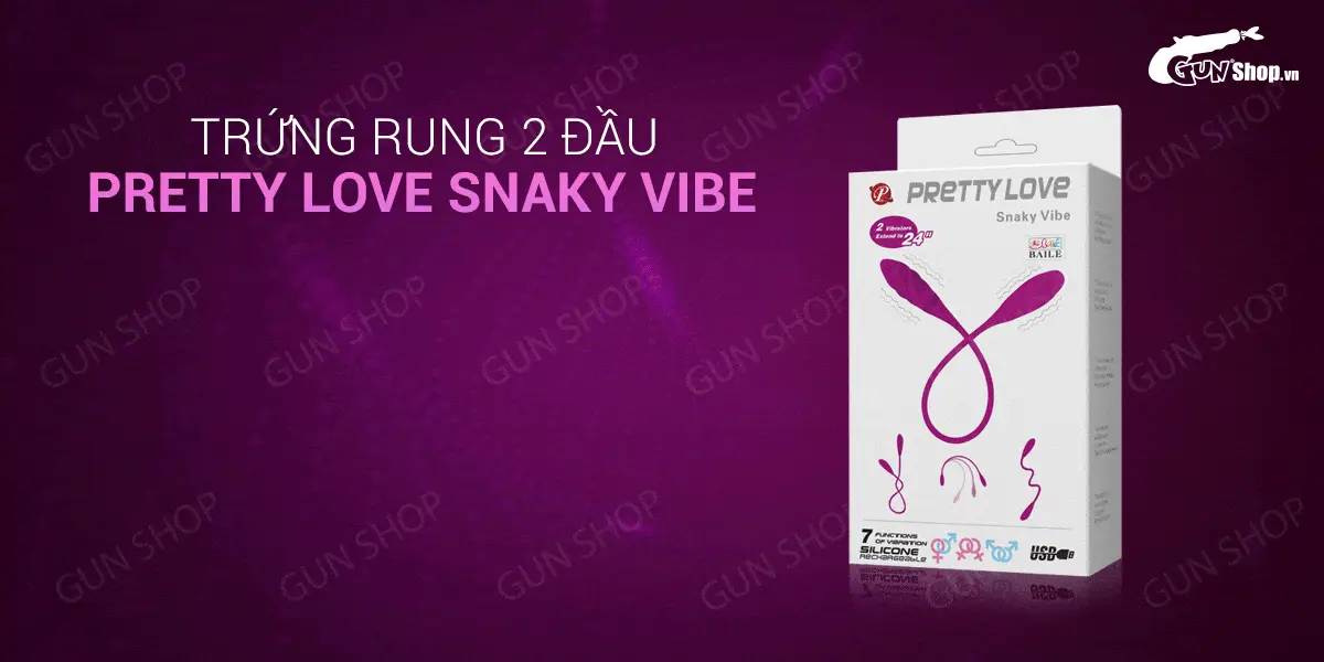 Trứng rung 2 đầu Pretty Love Snaky 7 chế độ sạc tiện lợi — ảnh 2