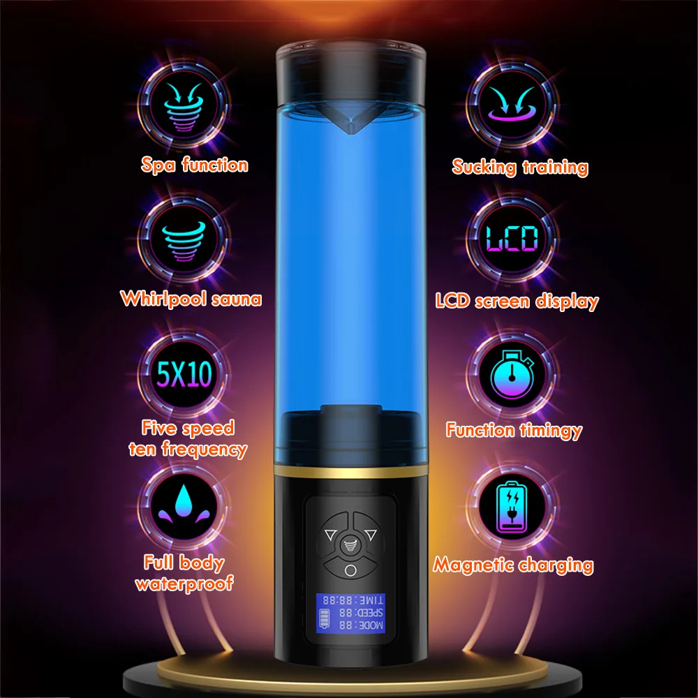 Máy tập dương vật tự động màn hình LCD massage nước tăng — Thông số kỹ thuật nổi bật