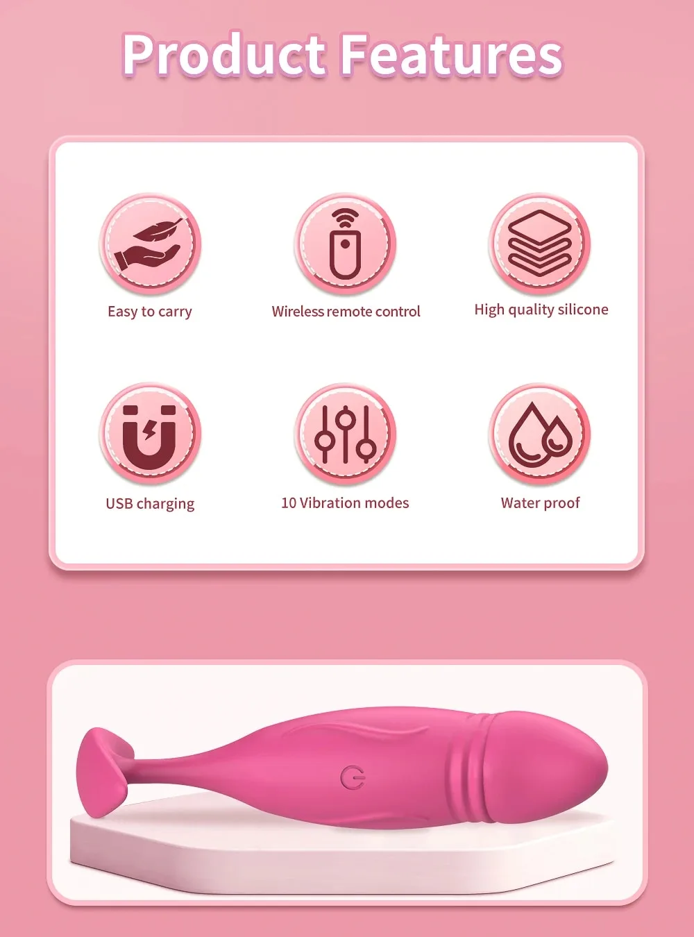 Trứng rung dương vật giả có remote massage âm đạo hậu môn kích thích — ảnh 6