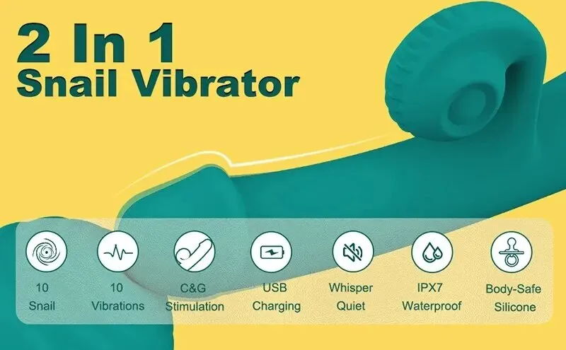 Máy rung đa năng gân gai ốc sên kích thích mạnh mẽ — hình 3