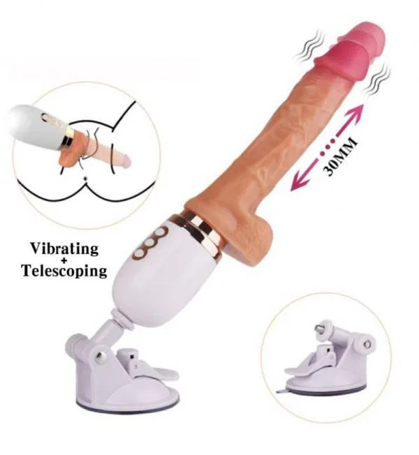 Dương vật giả Dibe rung thụt tự động đế gắn tường