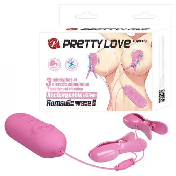 Kẹp ti kích điện PRETTY LOVE NIPPLE CLIP kích thích núm vú nhũ hoa