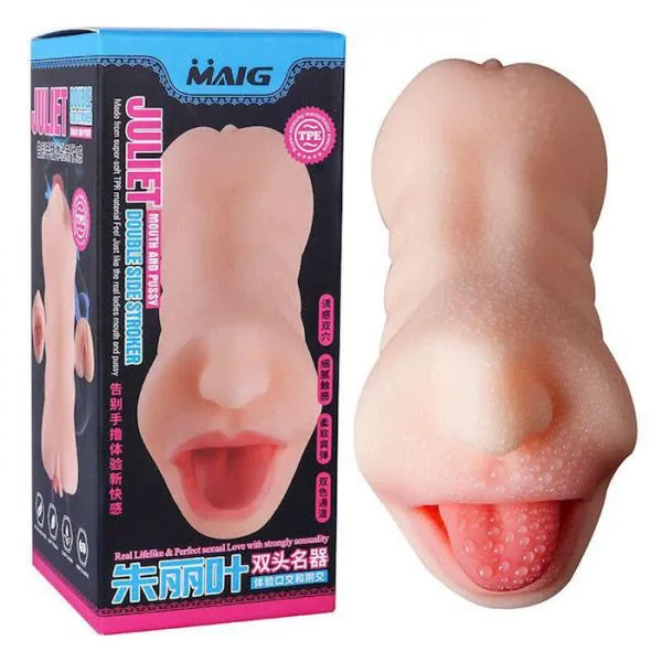 Bướm giả kèm miệng lưỡi liếm âm đạo giả 2 đầu 530g cho nam thủ dâm