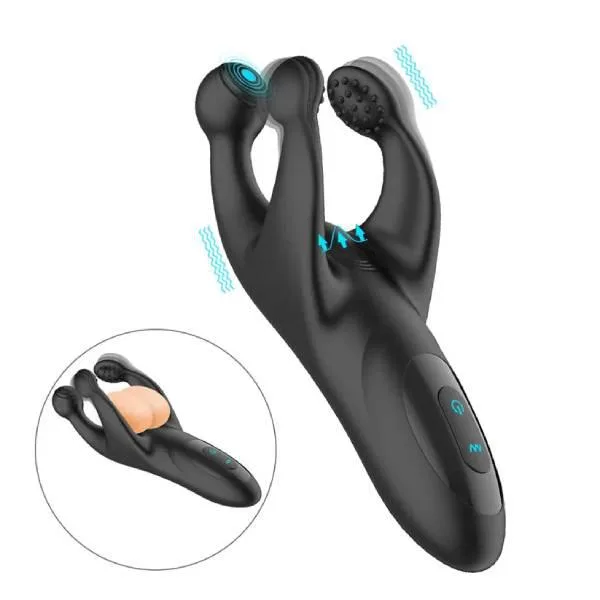 Máy massage dương vật và tinh hoàn Black Trident