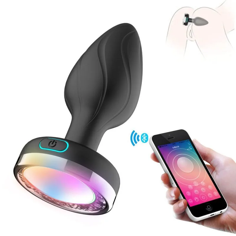 Anal Plug Điều Kiển Qua App - Phích Cắm Hậu Môn 10 Chế Độ Rung & Đèn LED Đổi Màu