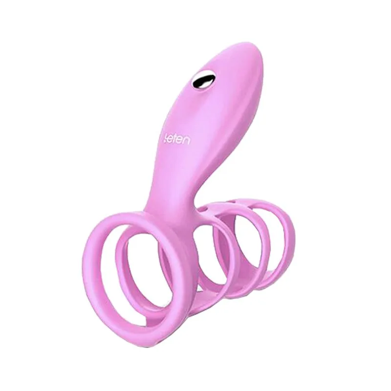 Vòng rung có quai đeo bìu dương vật Leten Thunder tăng khoái cảm