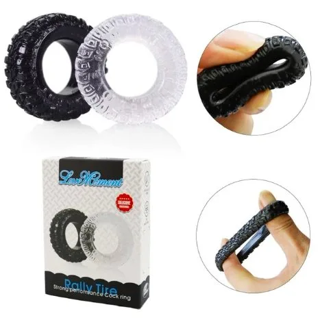 Bộ 2 vòng đeo dương vật Love Moment Rally Tire hình lốp xe