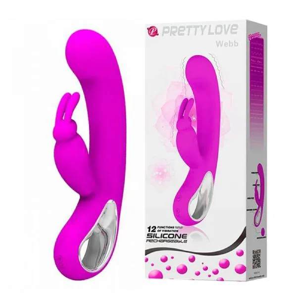Dương Vật Giả Pretty Love Webb Máy Massage Điểm G Và Âm Vật 2 Nhánh Rung Kép