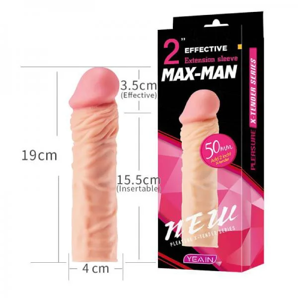 Bao Cao Su Đôn Dên Max-Man Yeain 5cm Tăng Kích Thước Gân Nổi Kích Thích Mạnh