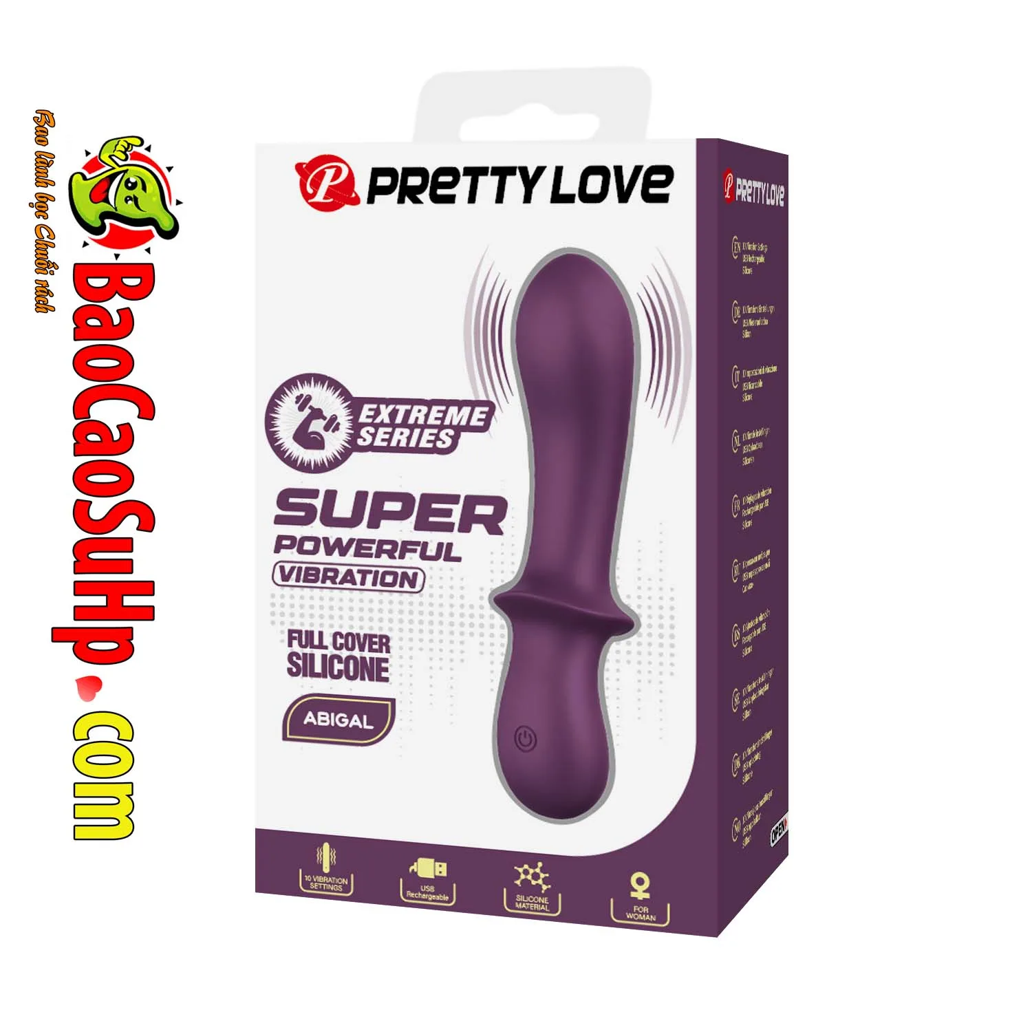 Dương vật giả điểm G sport Prettylove Abigal siêu rung silicone kháng khuẩn