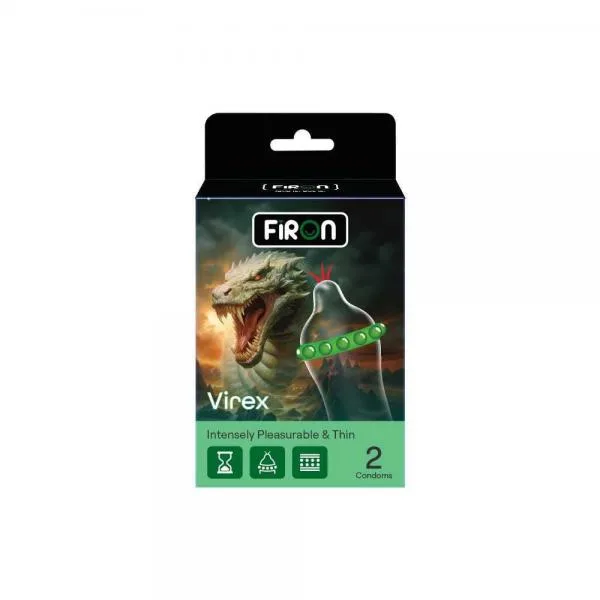 Bao cao su Firon Virex - Hộp 1 bao gai, 1 vòng bi siêu lớn + 1 bao Firon Rush (Hộp 2 cái)