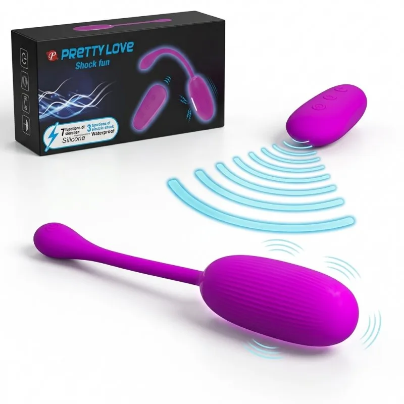 Trứng rung sốc điện Pretty Love Shock Fun cao cấp điều khiển từ xa tiện lợi
