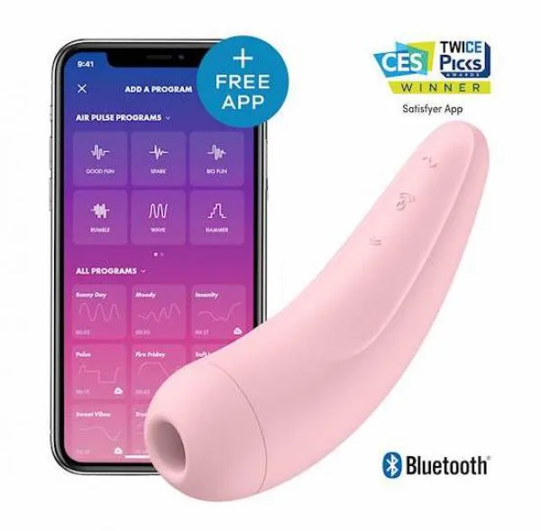 Satisfyer Curvy 2+ Air Pulse Máy Kích Thích Âm Vật Sóng Áp Suất Điều Khiển Qua App