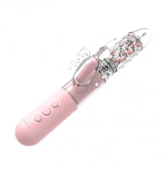 Dương vật giả đa năng Pink Butterfly Penis rung xoay thụt kích thích nữ giới