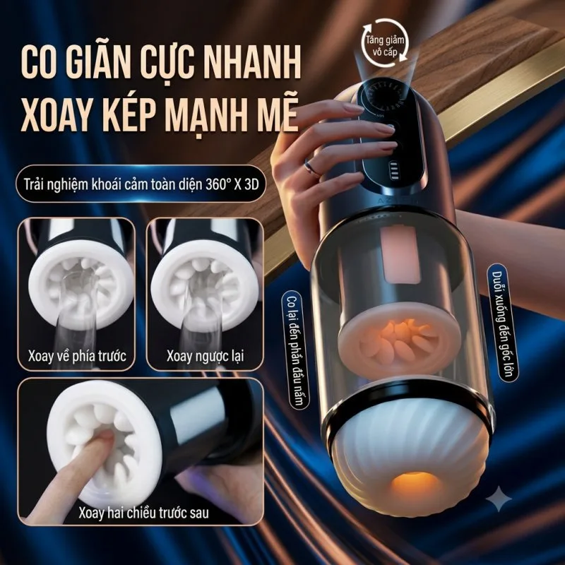 Âm đạo giả Svakom Godwin xoay thụt hút tự động có đế gắn tường — ảnh 3
