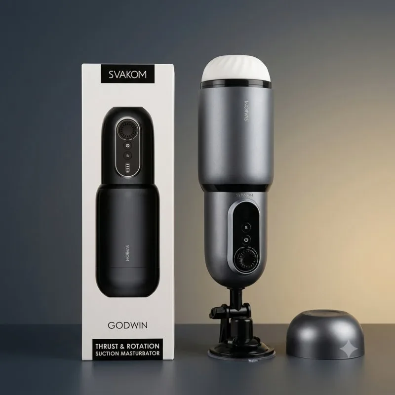 Âm đạo giả Svakom Godwin xoay thụt hút tự động có đế gắn tường — ảnh 8