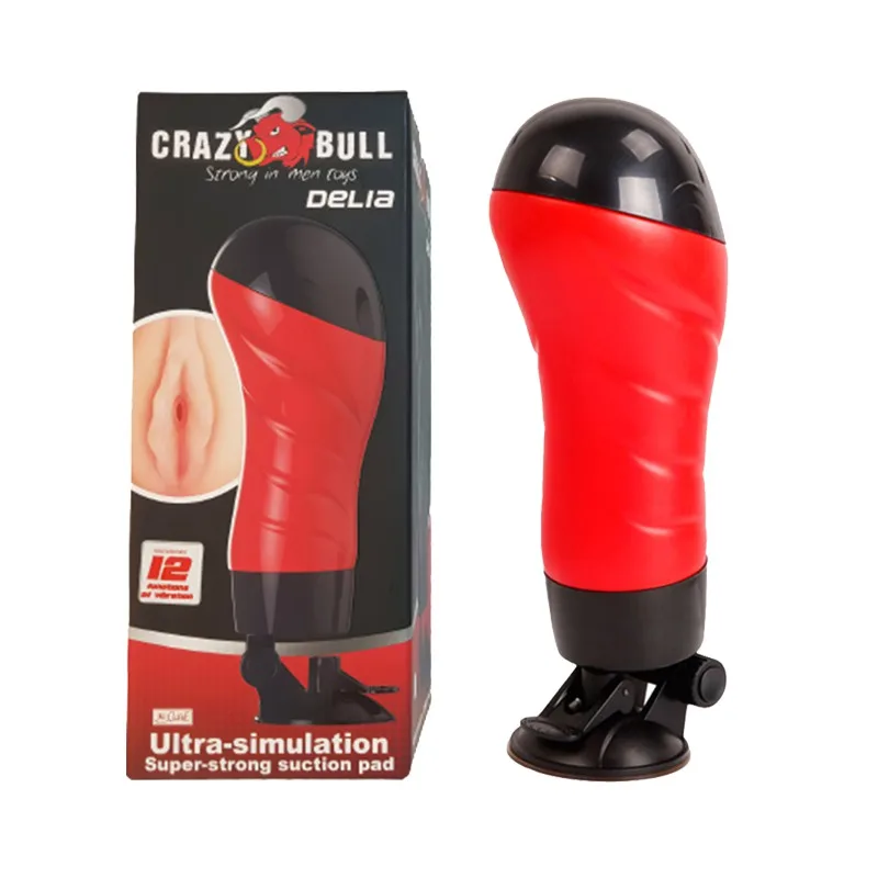 Âm đạo giả dính tường 12 tần số rung - Crazy Bull Red Delia
