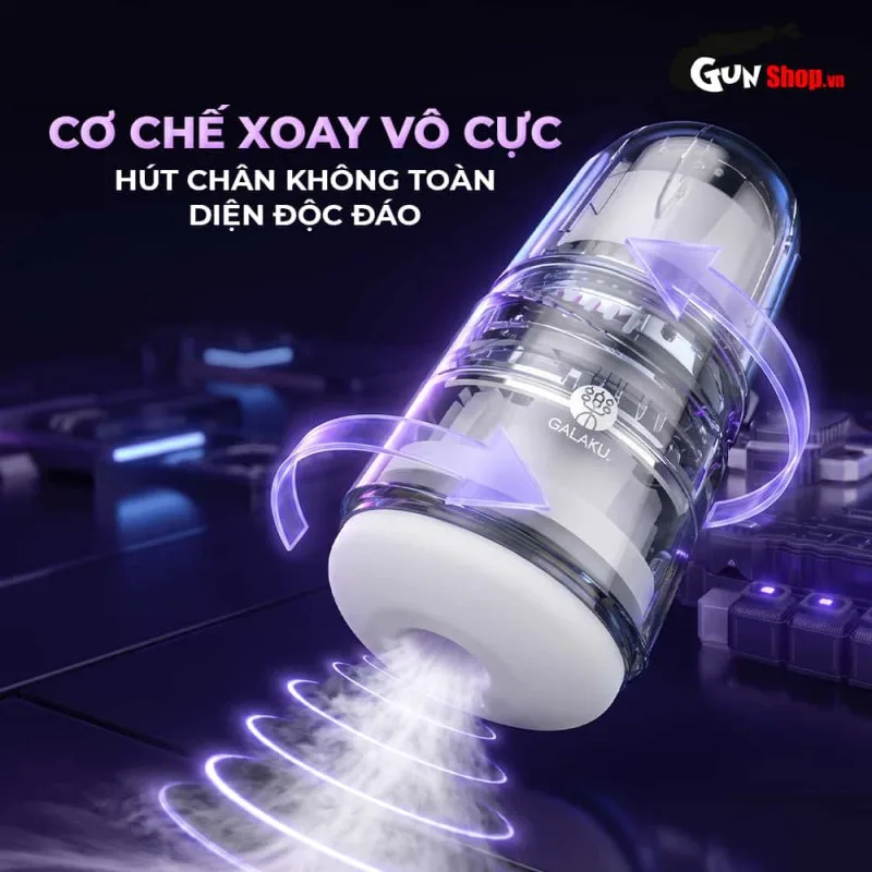 Âm đạo giả Galaku Cannon rung hút chân không xoay vô cực kết nối app điện thoại — ảnh 5
