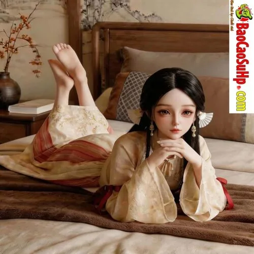 Búp bê tình dục Full Silicone kháng khuẩn Anime Gekkou Hakurei 80cm cổ cẩm — ảnh 3