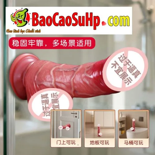 Dương vật giả Mizzzee Hessius Silicone gân nổi 3D mềm mại: Liquid Silicone cao cấp, đế hít chắc. — ảnh 8