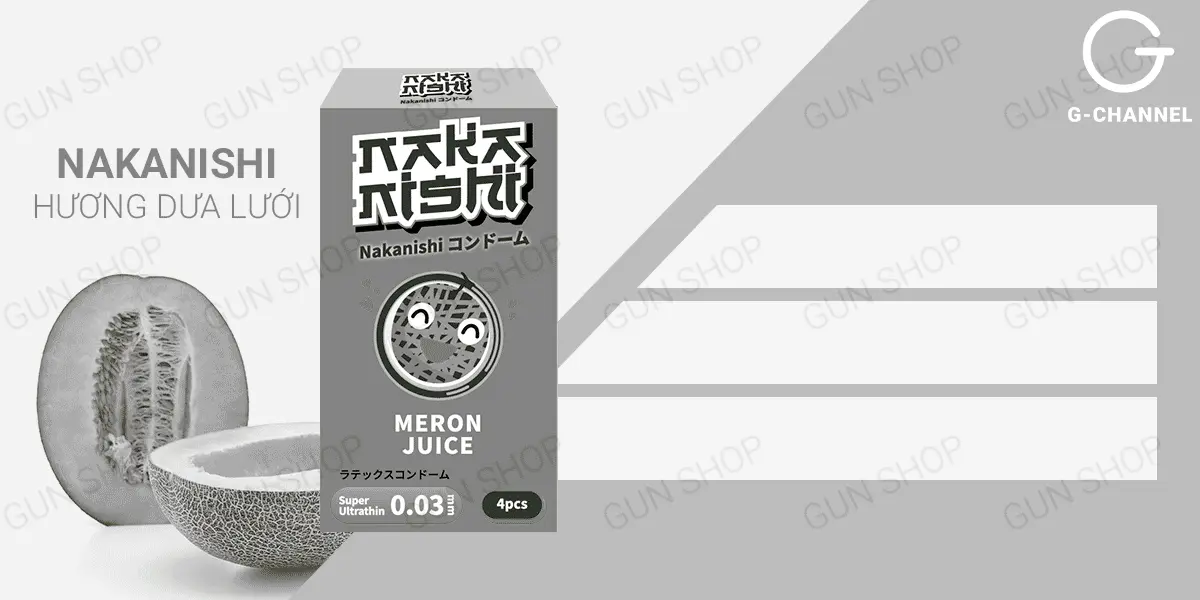 Bao cao su Nakanishi siêu mỏng 0.03mm hương dưa lưới, hộp 4 cái giá tốt — ảnh 2