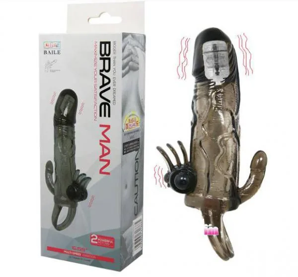 Bao cao su đôn dên Brave Man quai đeo rung 2 đầu cảm giác mới