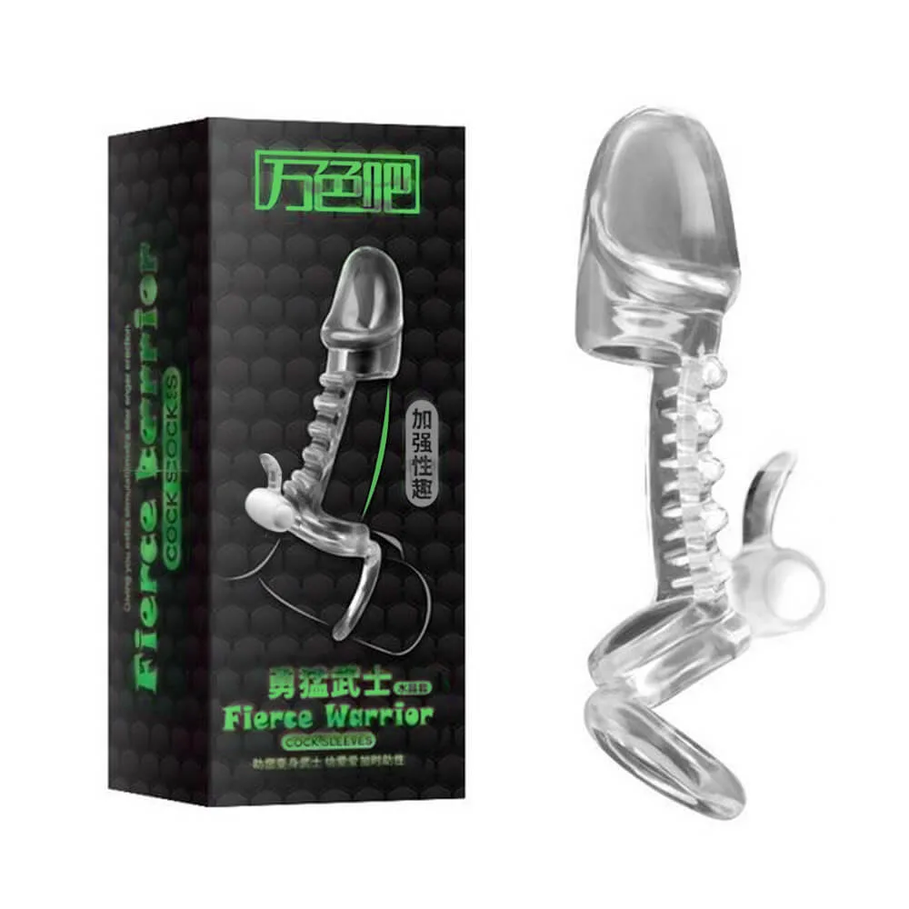 Bao cao su đôn dên hở Fierce Warrior chống tuột có rung kích thích — ảnh 2