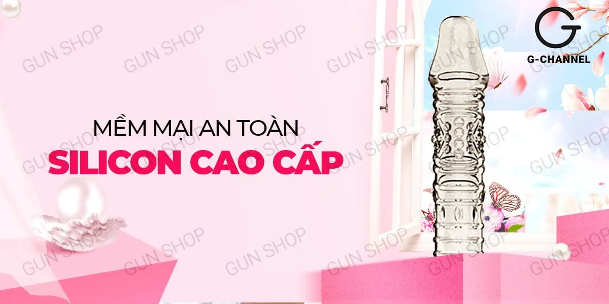 Bao cao su dán dên Aichao gân nổi tăng kích thước siêu bạo — Chất liệu silicon cao cấp, an toàn và mềm mại