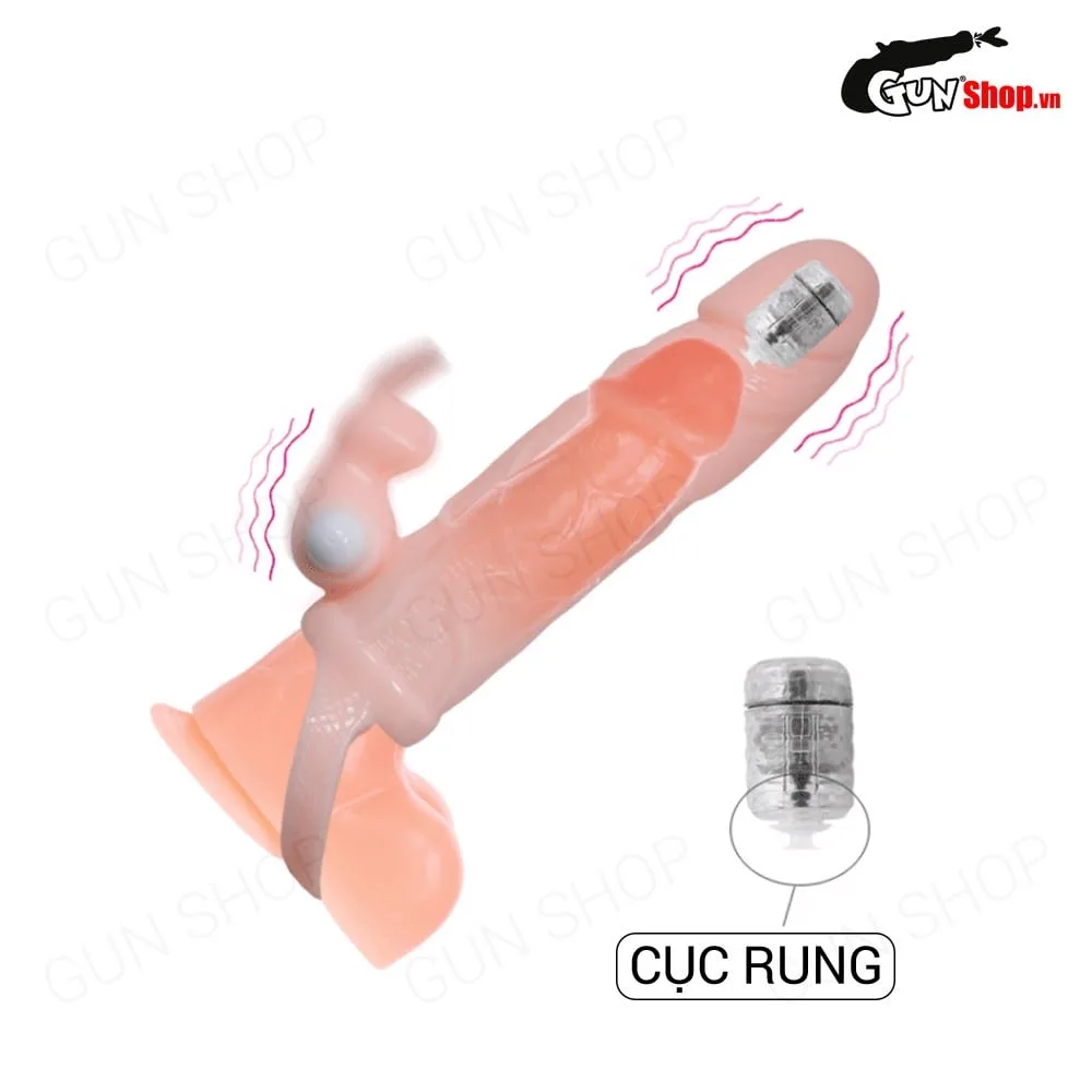 Bao cao su Braveman rung đầu và rung gốc nhánh phụ tai thỏ tăng khoái cảm có quai đeo — ảnh 3
