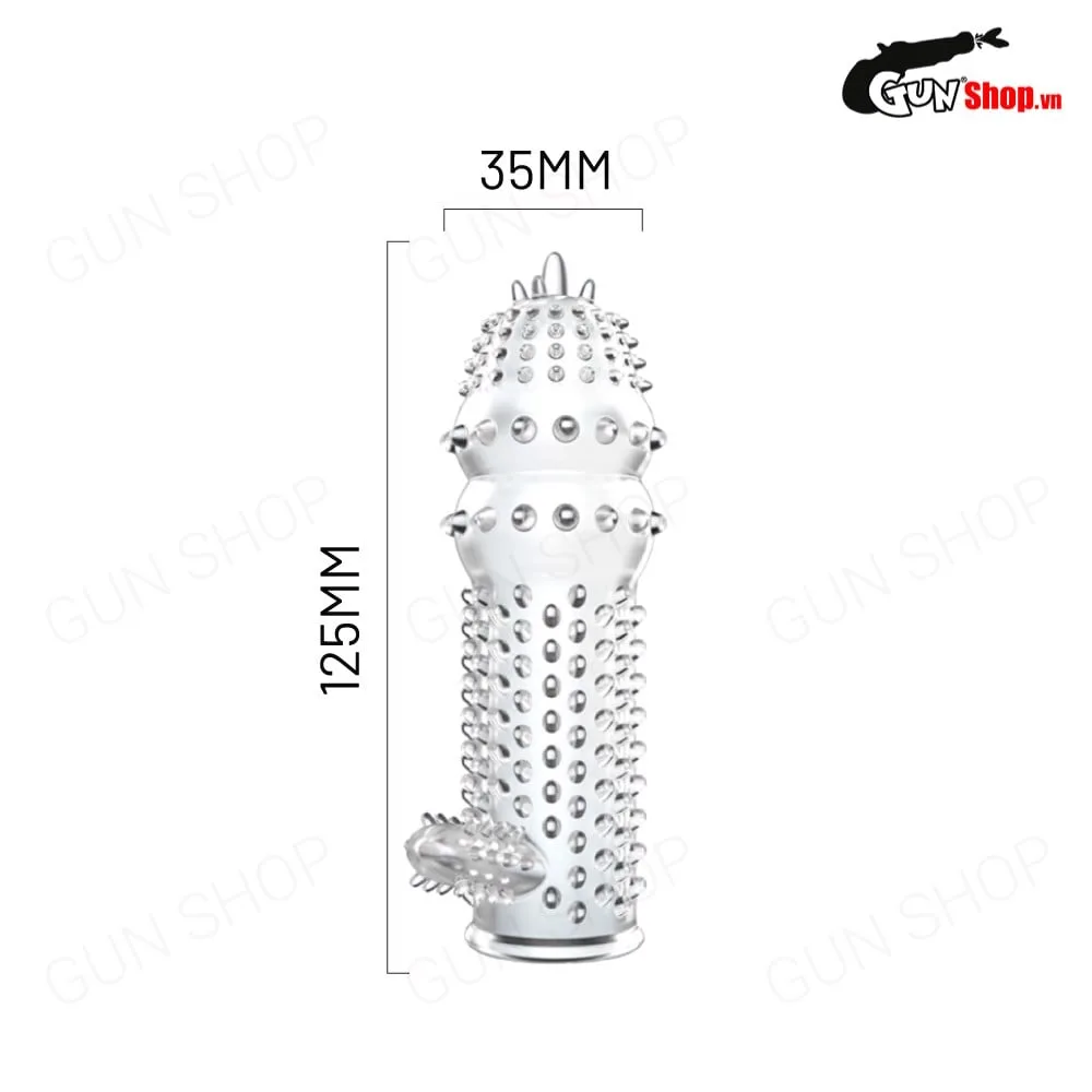 Bao cao su đôn dên Crystal Sleeve tăng kích thước Gai mềm cao cấp — ảnh 3