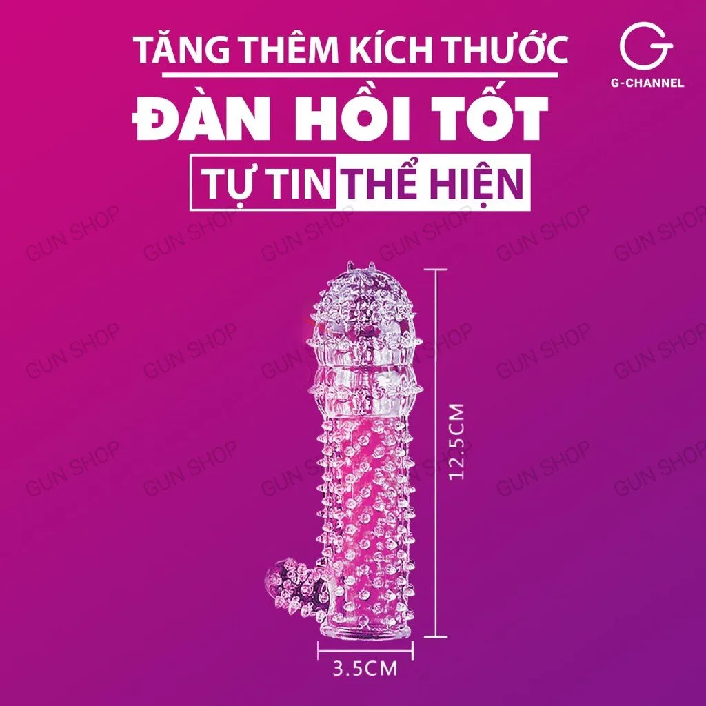 Bao cao su đôn dên Crystal Sleeve tăng kích thước Gai mềm cao cấp — ảnh 4