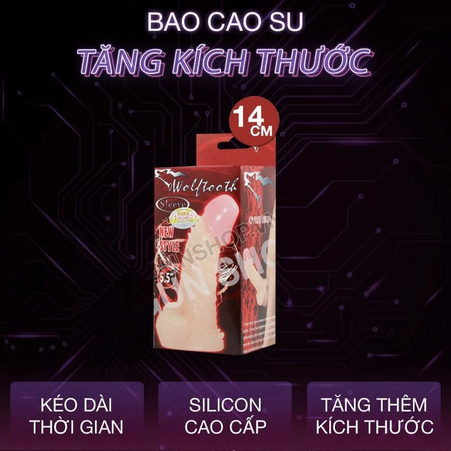 Bao cao su đôn dên Baile Wolftooth 14.4x3.5cm siêu kích thích — ảnh 4