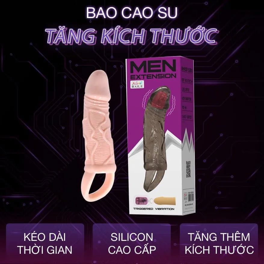 Bao cao su Baile Men Extension dây đeo tăng kích thước rung mạnh — ảnh 4