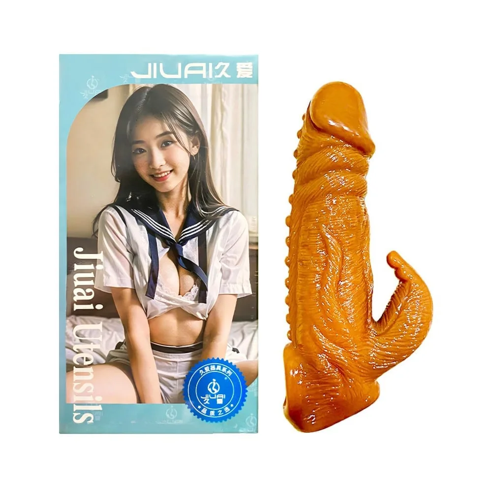 Bao cao su đôn dên tăng kích thước Jiuai Real Touch Feeling - Nhánh phụ có tròng bìu — ảnh 2