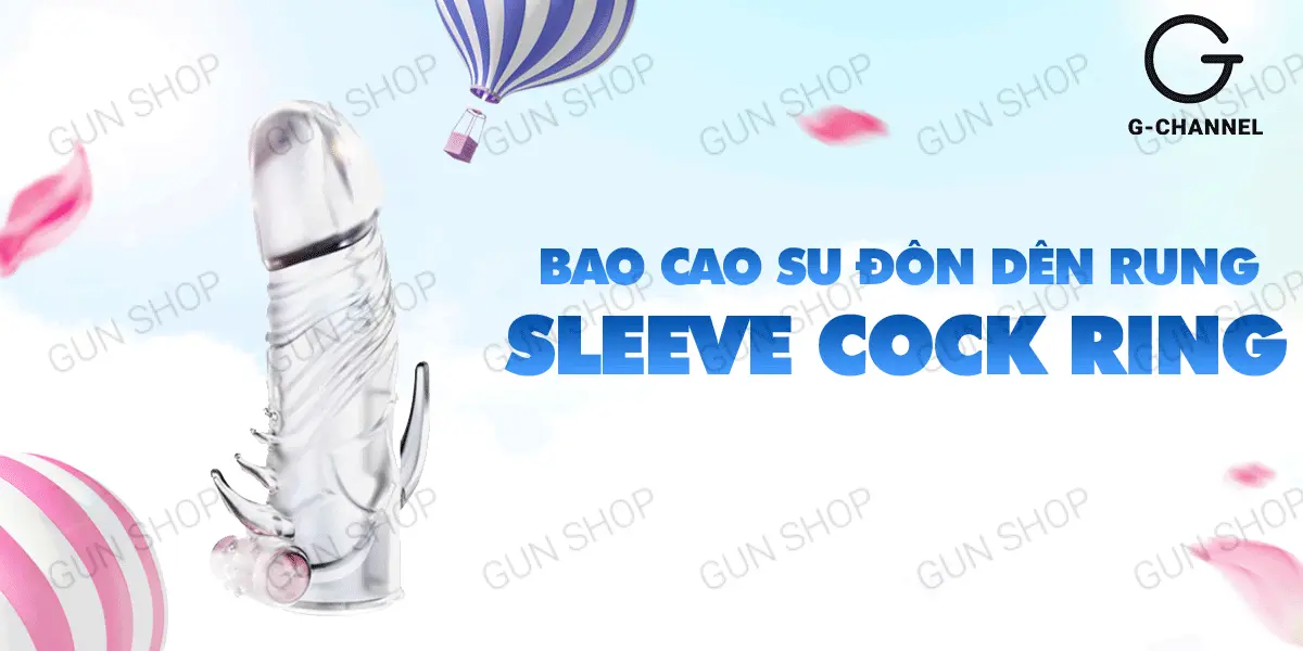 Bao cao su đôn dên rung Sleeve Cock Ring tăng hưng phấn kích thích — ảnh 2