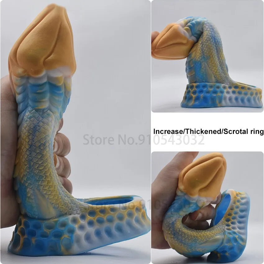 Bao Đôn Dên Dương Vật Vảy Quái Thú Rồng Có Quai Tròng Bìu — Chất liệu silicone mềm dẻo – An toàn và dễ sử dụng
