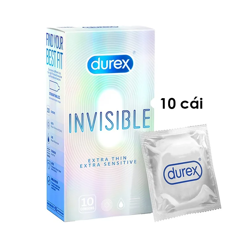 Bao cao su Durex Invisible siêu mỏng mềm mại an toàn giá tốt