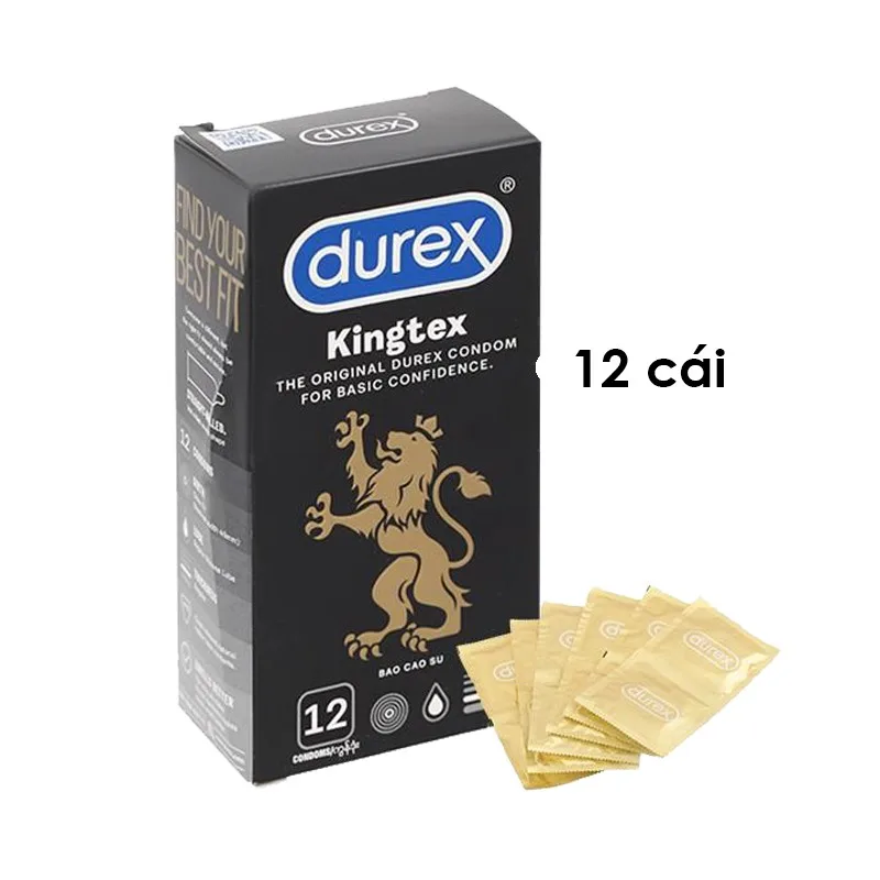 Bao cao su Durex Kingtex 49mm ôm sát Hộp 12 bao an toàn mượt