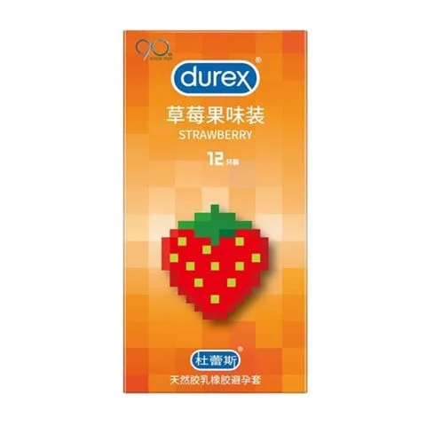 Bao cao su Durex hương dâu 56mm an toàn mềm mại hộp 12 cái